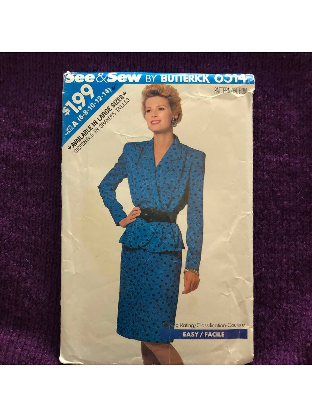 Butterick Sewing pattern 6514 Womens suit Blazer skirt  sz 6-14